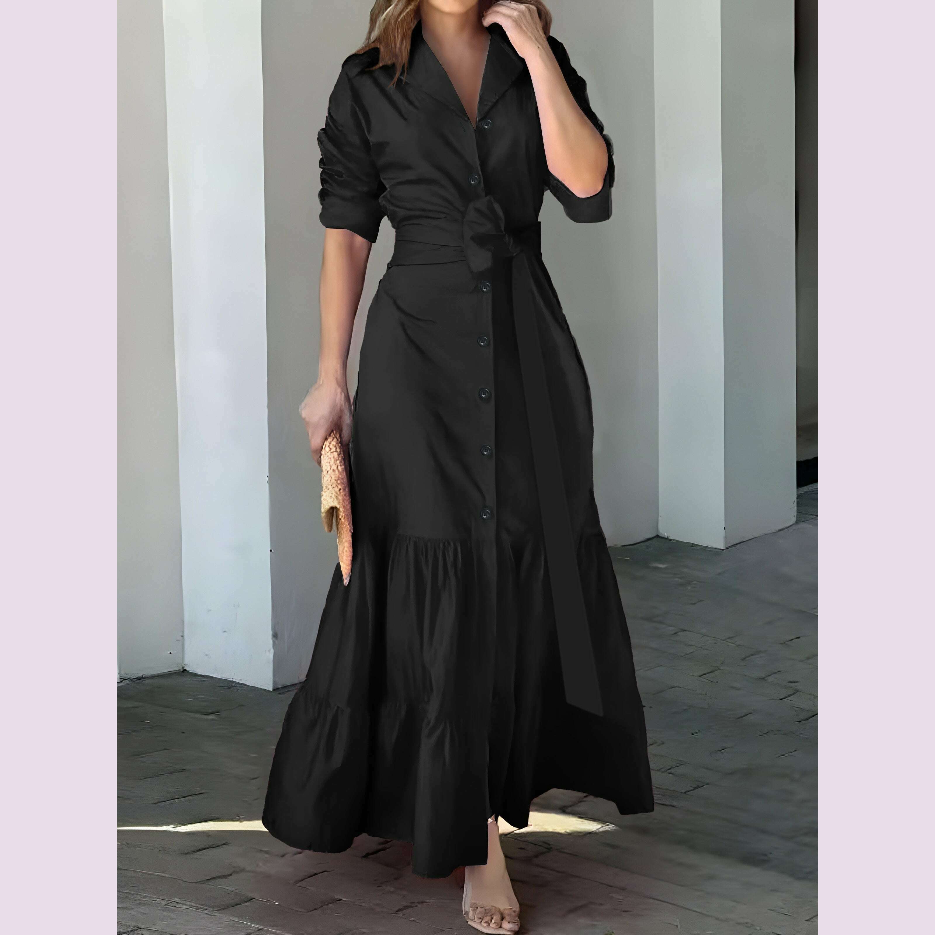 stunning-ruffled-maxi-dress---solid-button-front-belted-waist-elegant-ruched-sleeve-flowy-design-womens-clothing-for-special-occasionskimlud-womens-fashion-34625576