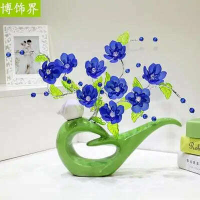 KIMLUD, Ceramic Birds Vase for Home Decoration, Creative Design, Fashion Flowers, Crafts, Wedding, Dining Table, Accessories, B, KIMLUD Womens Clothes