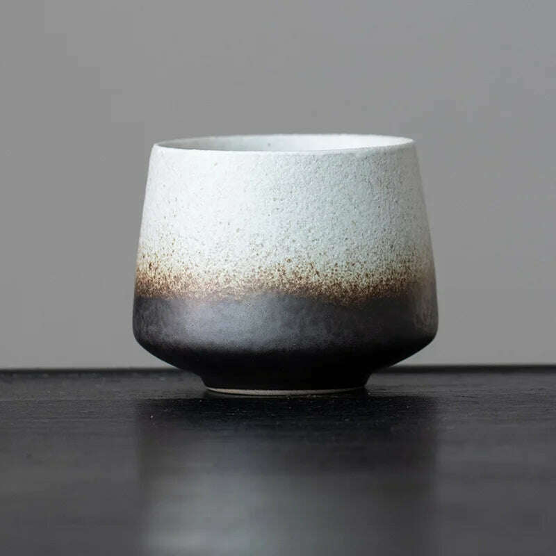 Ceramic Cup Vintage Coarse Pottery Coffee Cup Porcelain Personal Single Pottery Tea Cups Drinkware Wine Mug Water Mugs - KIMLUD