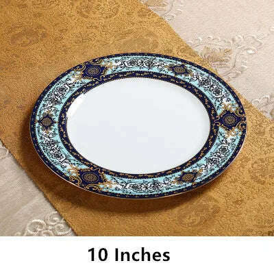 KIMLUD, Ceramics Dinner Plate Steak Plate Breakfast Container Snacks Dish Gift Box Wedding Gift 10/8 Inches Kitchen Utensils Fruit Plate, Style 7, KIMLUD Womens Clothes