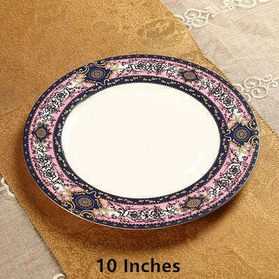 KIMLUD, Ceramics Dinner Plate Steak Plate Breakfast Container Snacks Dish Gift Box Wedding Gift 10/8 Inches Kitchen Utensils Fruit Plate, Style 9, KIMLUD Womens Clothes