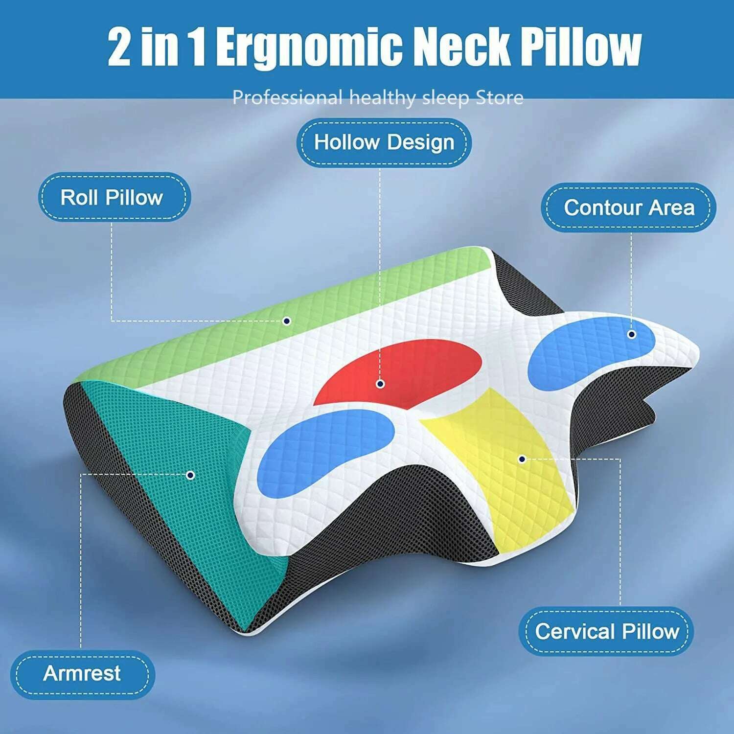 KIMLUD, Cervical Memory Foam Pillow Contour Pillow for Neck and Shoulder Pain Orthopedic Sleep Neck Contour Pillow for Side Sleeping, KIMLUD Womens Clothes
