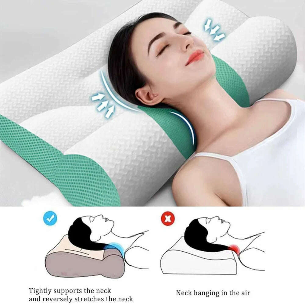 KIMLUD, Cervical Memory Foam Pillow Ergonomic Goose Down Pillow Sleep Enhancing Cervical Support Comfort Goose Down Pillow, KIMLUD Women's Clothes