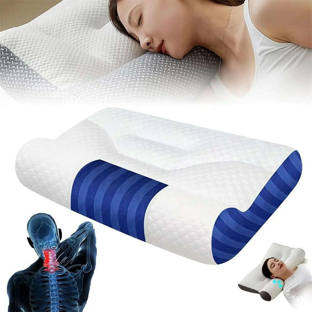 KIMLUD, Cervical Memory Foam Pillow Ergonomic Goose Down Pillow Sleep Enhancing Cervical Support Comfort Goose Down Pillow, KIMLUD Women's Clothes