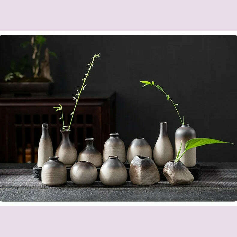 CHANSHOVA China Pottery Mini Small Flower Vases Traditional Chinese Retro Style Ceramic Vase Lliving Room Home Decoration T032 - KIMLUD