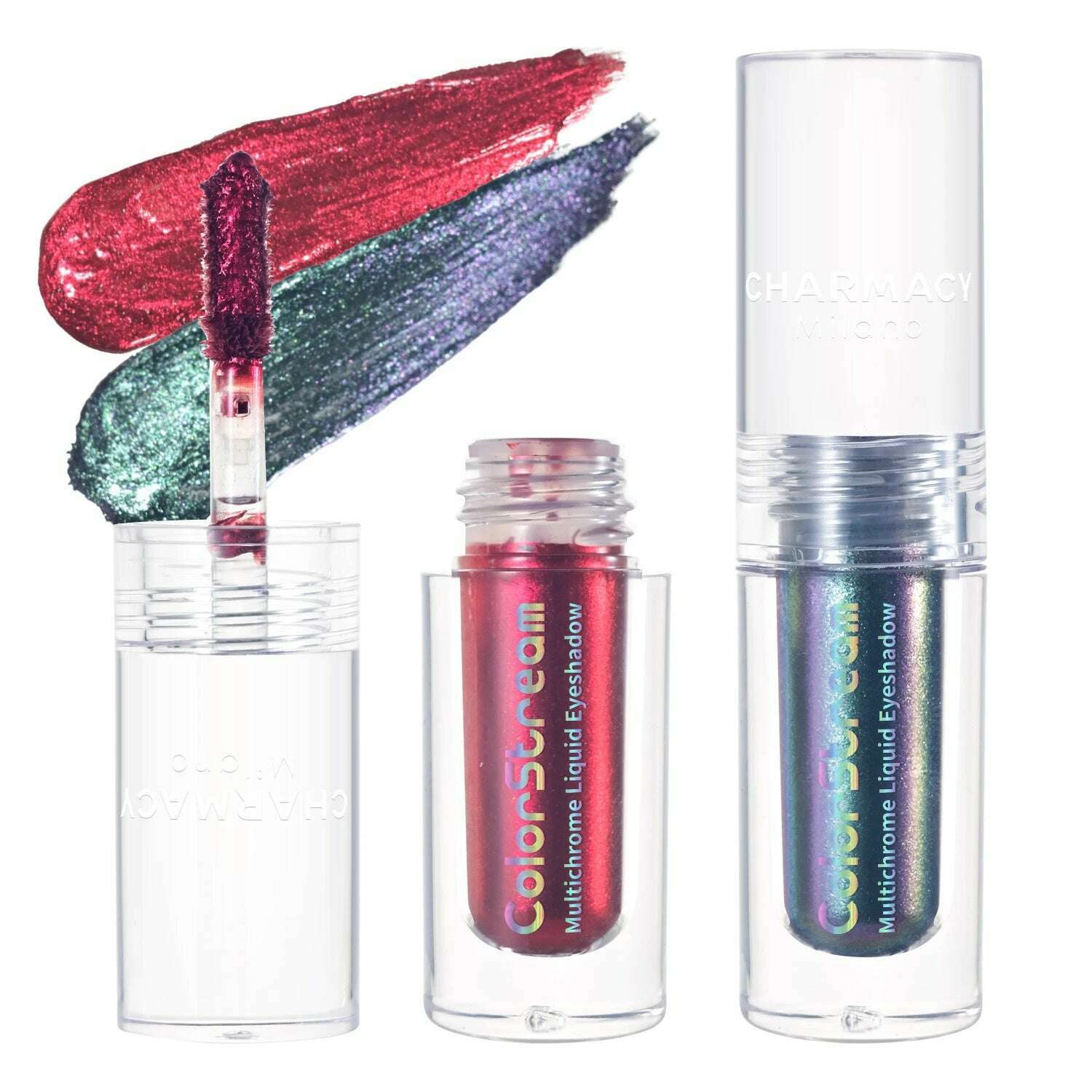 CHARMACY 2pcs/set Multichrome Eyeshadow Liquid 1.5ml Waterproof Longstay Glitter Eye Shadow High Gloss Christmas Holiday Makeup - KIMLUD