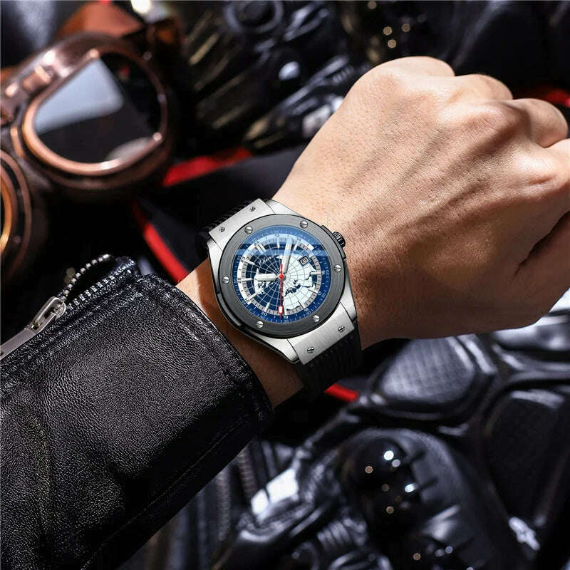 CHENXI 82442 Men's Quartz Watch Casual Unique Sport Watches Brand World Map Military Waterproof Male Wrist Watches Clock Gift - KIMLUD