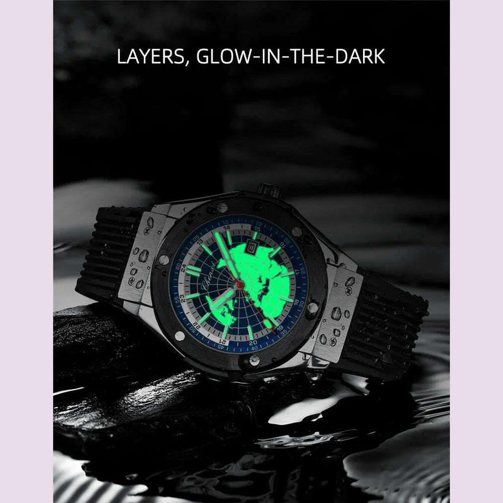 CHENXI 82442 Men's Quartz Watch Casual Unique Sport Watches Brand World Map Military Waterproof Male Wrist Watches Clock Gift - KIMLUD