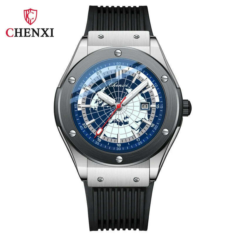 CHENXI 82442 Men's Quartz Watch Casual Unique Sport Watches Brand World Map Military Waterproof Male Wrist Watches Clock Gift - KIMLUD