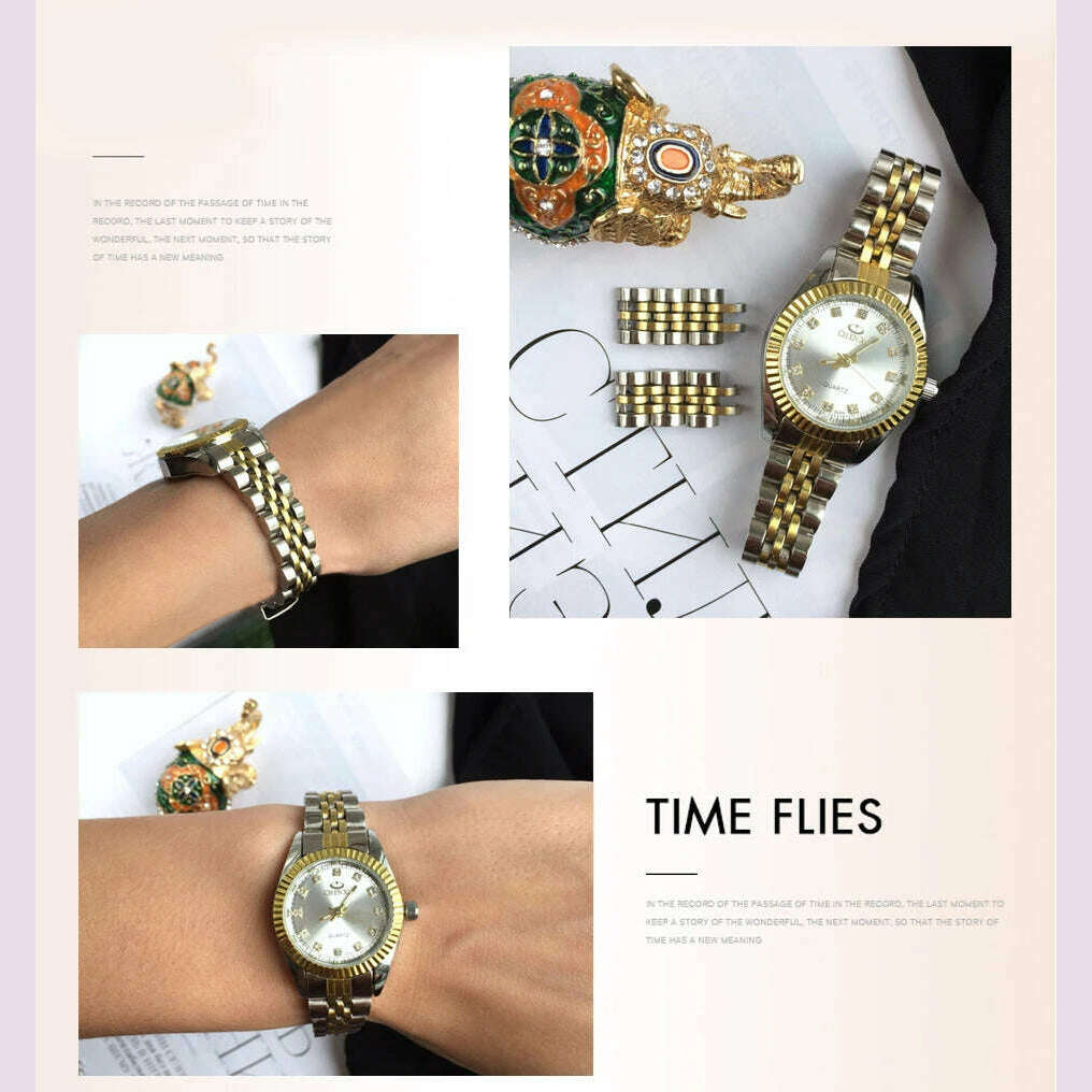 CHENXI Women Quartz Watch Golden & Silver Classic Female Elegant Clock Watches Luxury Gift Ladies Waterproof Wristwatch - KIMLUD