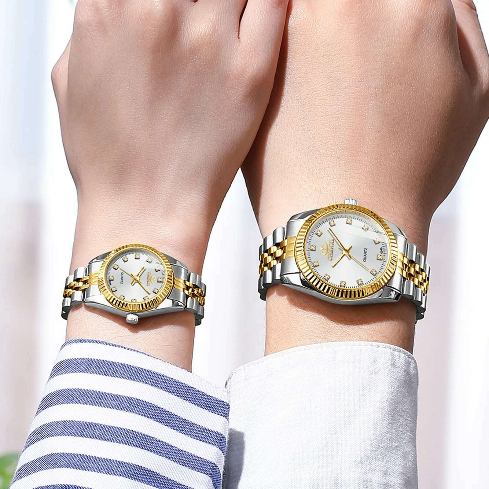 CHENXI Women Quartz Watch Golden & Silver Classic Female Elegant Clock Watches Luxury Gift Ladies Waterproof Wristwatch - KIMLUD