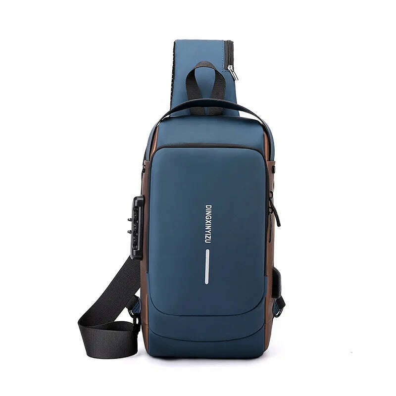 KIMLUD, Chest Bag for Men Crossbody Bag Waterproof USB Shoulder Bag Anti-Theft Travel Messenger Chest Sling Pack Fashion Luxury Designer, KIMLUD Women's Clothes