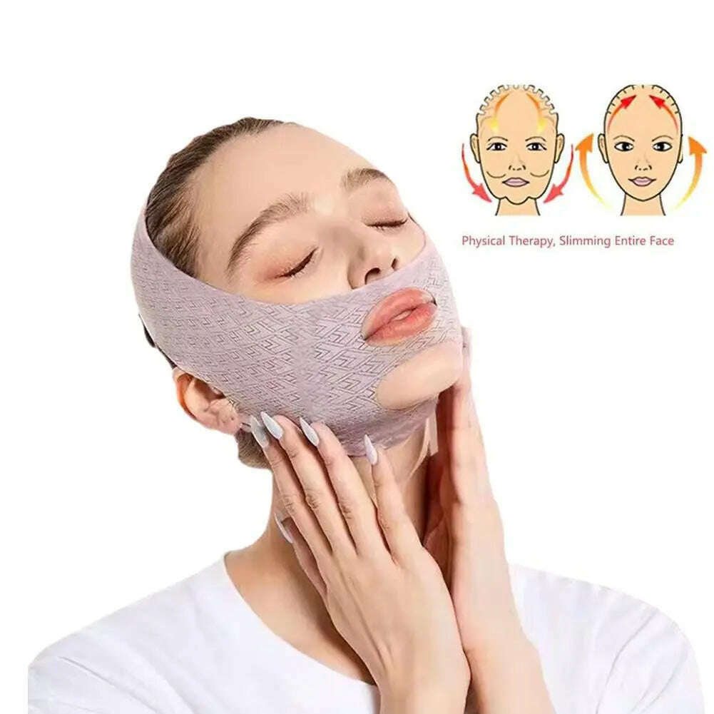 KIMLUD, Chin Cheek Slimming Bandage V Shaper V Line Lifting Mask Face Lifting Anti Wrinkle Strap Band Sleeping Mask Beauty Health, 1pcs, KIMLUD Women's Clothes