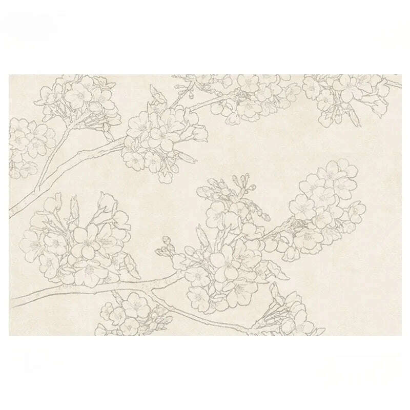KIMLUD, Chinese Style Living Room Large Area Carpets Flower Pattern Bedroom Bedside Carpet White Cloakroom Rugs Black Line Balcony Rug, QM317-QD / 220x330cm, KIMLUD Womens Clothes
