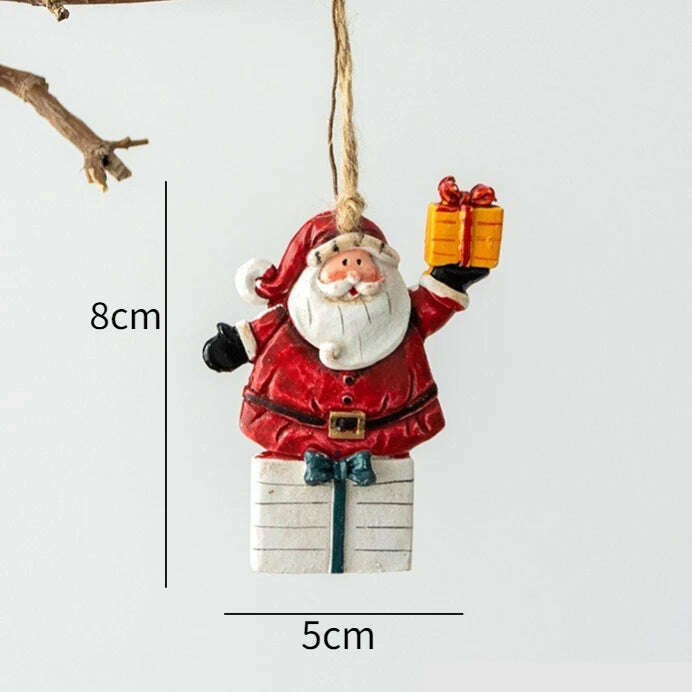 KIMLUD, Christmas Santa Snowman Gingerbread Man Resin Pendant Christmas Tree Decoration Ornaments DIY Kids Toys Noel Navidad Kerst 2023, C-1, KIMLUD APPAREL - Womens Clothes