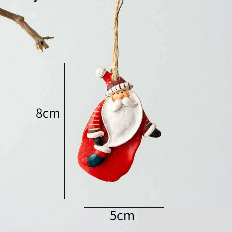 KIMLUD, Christmas Santa Snowman Gingerbread Man Resin Pendant Christmas Tree Decoration Ornaments DIY Kids Toys Noel Navidad Kerst 2023, C-3, KIMLUD APPAREL - Womens Clothes