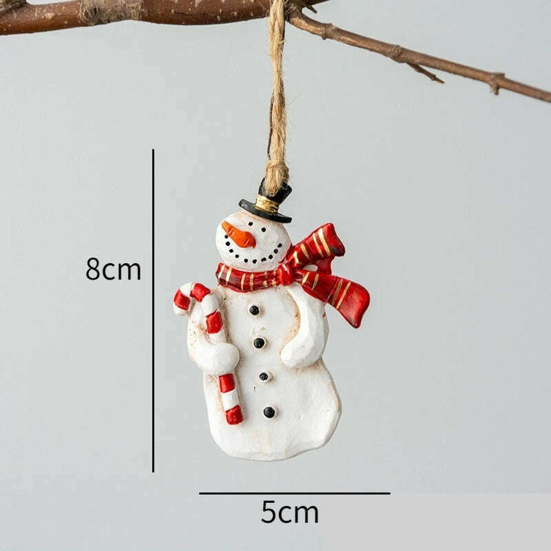 KIMLUD, Christmas Santa Snowman Gingerbread Man Resin Pendant Christmas Tree Decoration Ornaments DIY Kids Toys Noel Navidad Kerst 2023, C-4, KIMLUD APPAREL - Womens Clothes