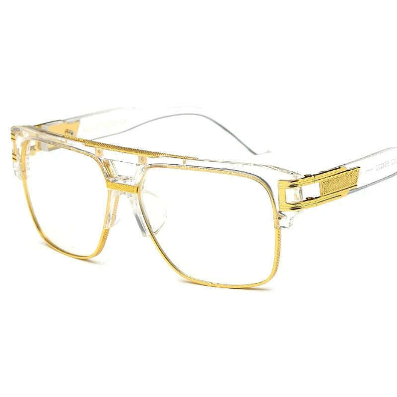 Classic Luxury Men Sunglasses Glamour Fashion Brand Sun Glasses For Women Mirrored Retro Vintage Square Designer Shades - KIMLUD