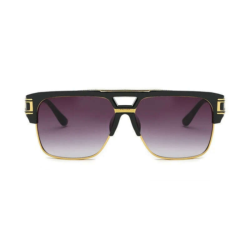Classic Luxury Men Sunglasses Glamour Fashion Brand Sun Glasses For Women Mirrored Retro Vintage Square Designer Shades - KIMLUD