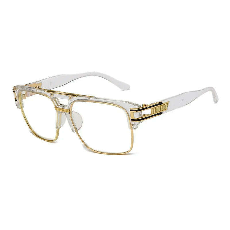 Classic Luxury Men Sunglasses Glamour Fashion Brand Sun Glasses For Women Mirrored Retro Vintage Square Designer Shades - KIMLUD