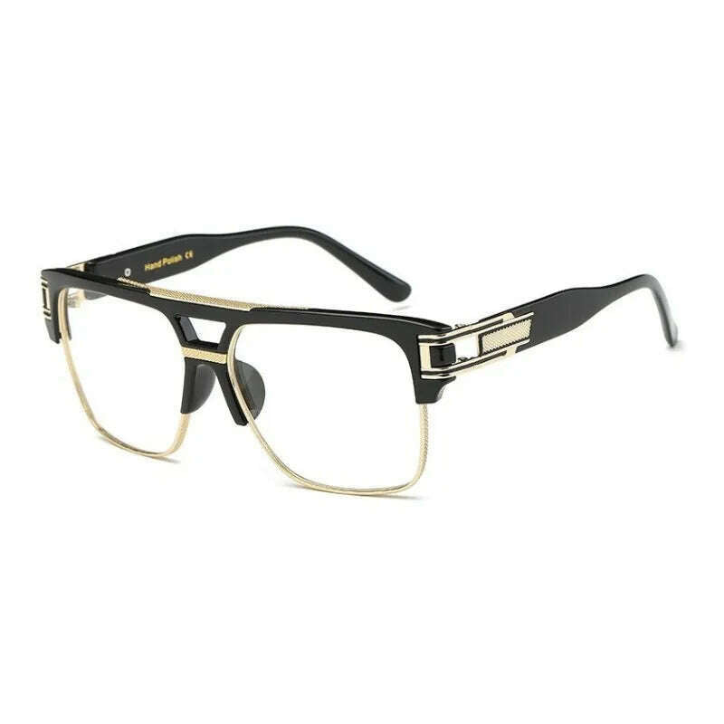 Classic Luxury Men Sunglasses Glamour Fashion Brand Sun Glasses For Women Mirrored Retro Vintage Square Designer Shades - KIMLUD
