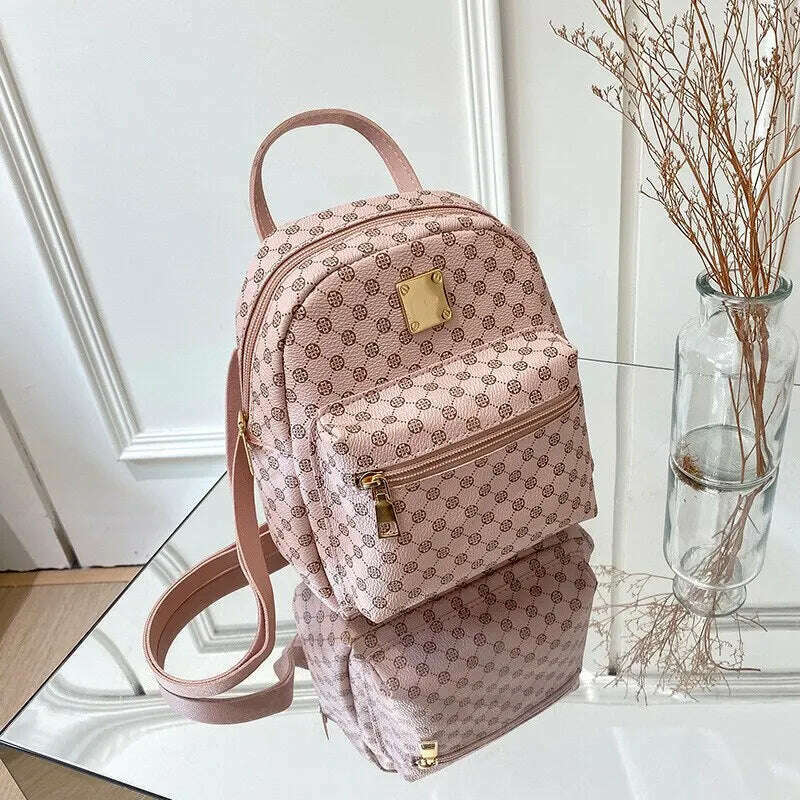 KIMLUD, Classic Women Backpack Fashion School Bags Female Daily Shopping Girl Backpacks Schoolbags, CHINA / Pink, KIMLUD APPAREL - Womens Clothes