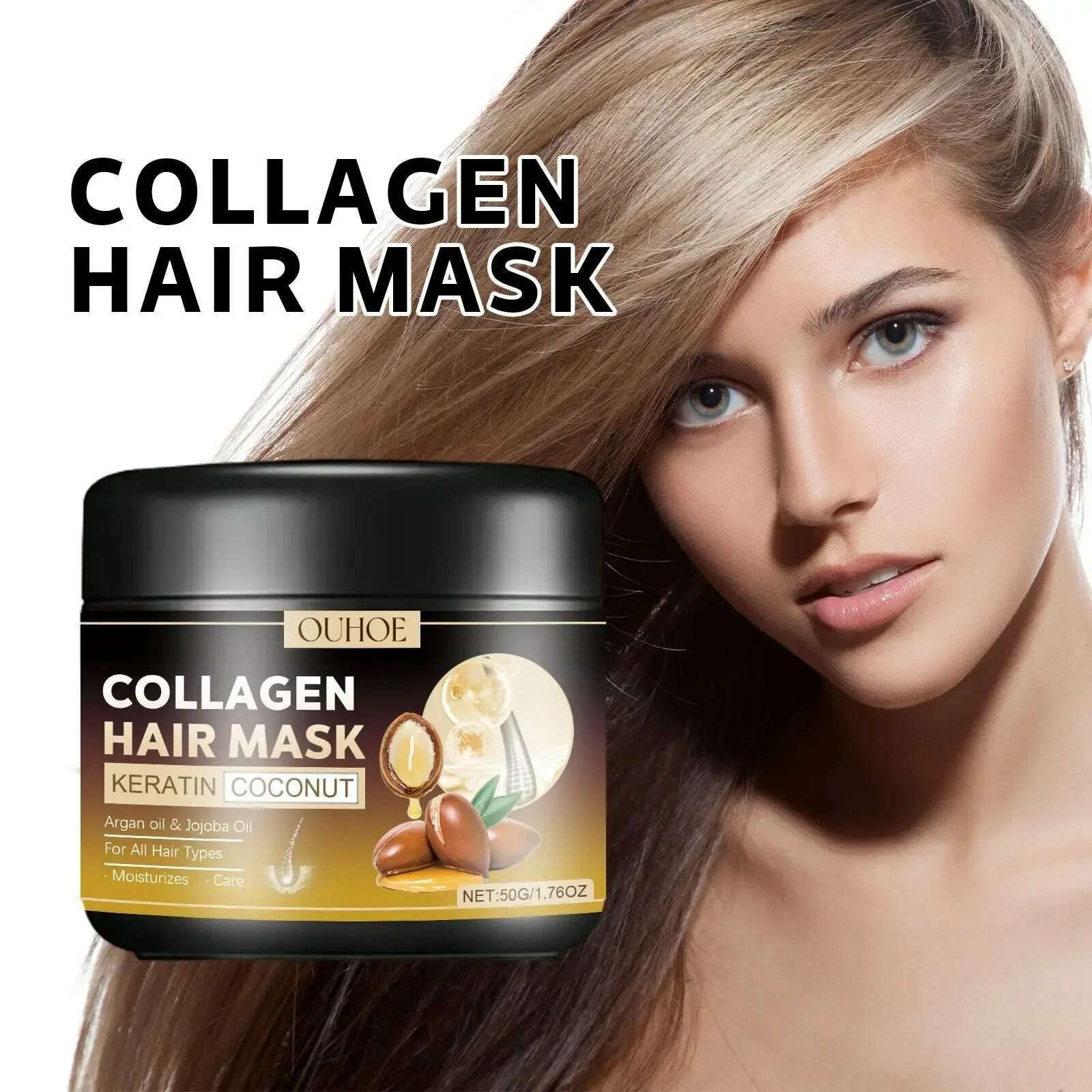 KIMLUD, Маска Для Волос Collagen Hair Mask Keratin 5 Second Repair for Dry and Frizzy Hair Deeply Moisturize and Smooth Hair Conditioner, KIMLUD Womens Clothes
