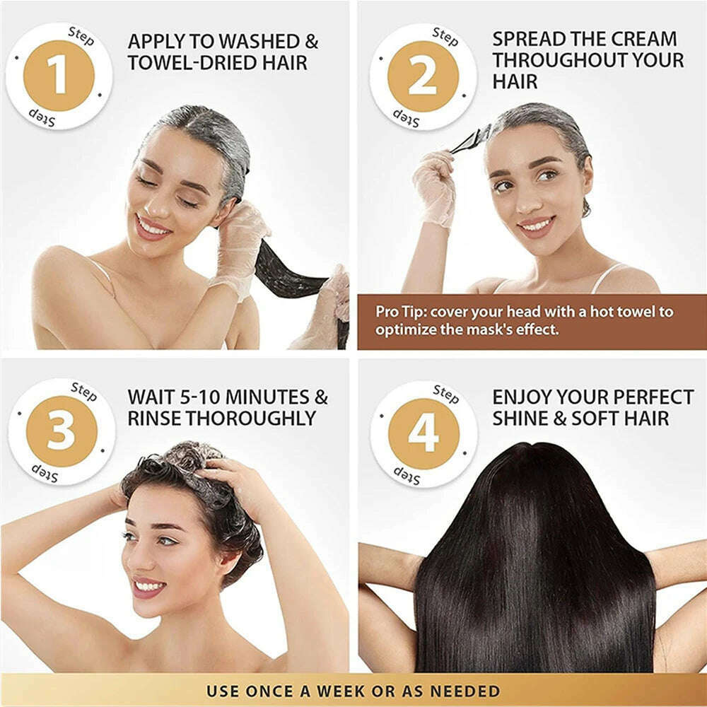 KIMLUD, Collagen Hair Treatment Deep Repair Conditioning Argan Oil Hair Mask Essence for Dry Damaged Hair All Hair Types 16.90 oz 500ml, KIMLUD Womens Clothes