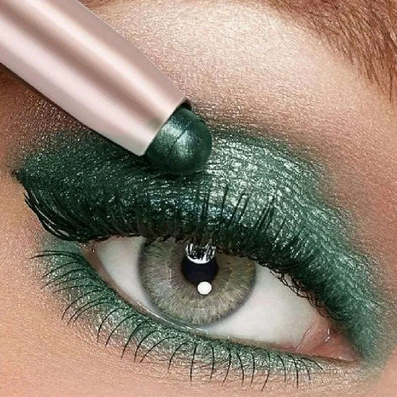 Colorful Eyeshadow Stick Pink Brown Green Black Eyeshadow Pencil High Gloss Pearlescent Shadow Sticks Waterproof Stage Makeup - KIMLUD