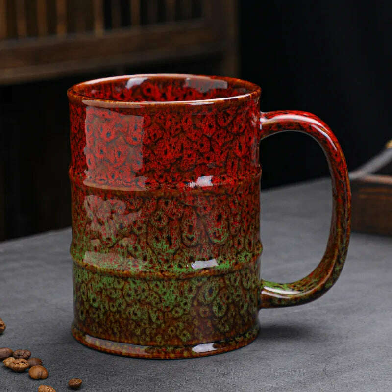 KIMLUD, Colorful Large Coffee Mugs 500-600ml Ceramic Barrel Beer Cups, C / 501-600ml, KIMLUD Womens Clothes
