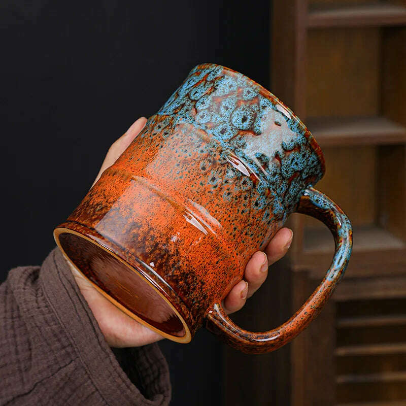 KIMLUD, Colorful Large Coffee Mugs 500-600ml Ceramic Barrel Beer Cups, KIMLUD Womens Clothes