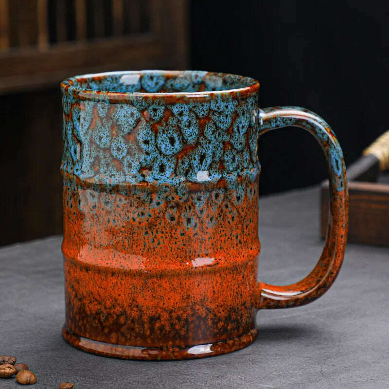 KIMLUD, Colorful Large Coffee Mugs 500-600ml Ceramic Barrel Beer Cups, A / 501-600ml, KIMLUD Womens Clothes