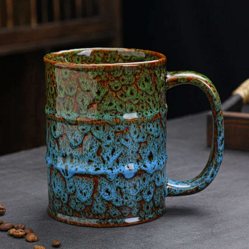 KIMLUD, Colorful Large Coffee Mugs 500-600ml Ceramic Barrel Beer Cups, B / 501-600ml, KIMLUD Womens Clothes