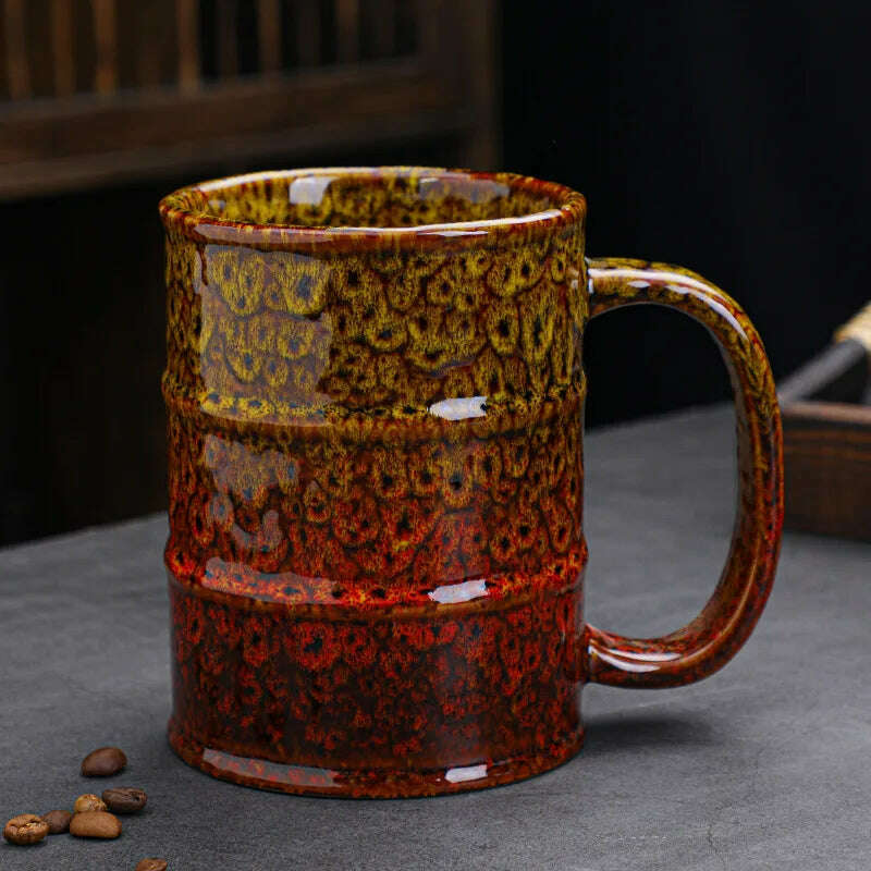 KIMLUD, Colorful Large Coffee Mugs 500-600ml Ceramic Barrel Beer Cups, D / 501-600ml, KIMLUD Womens Clothes