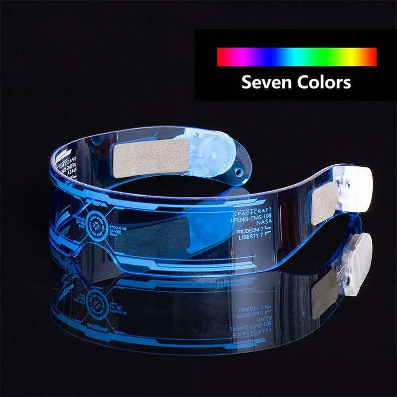 Colorful Luminous LED Glasses for Music Bar KTV Neon Party Christmas Halloween Decoration LED Goggles Festival Performance Props - KIMLUD