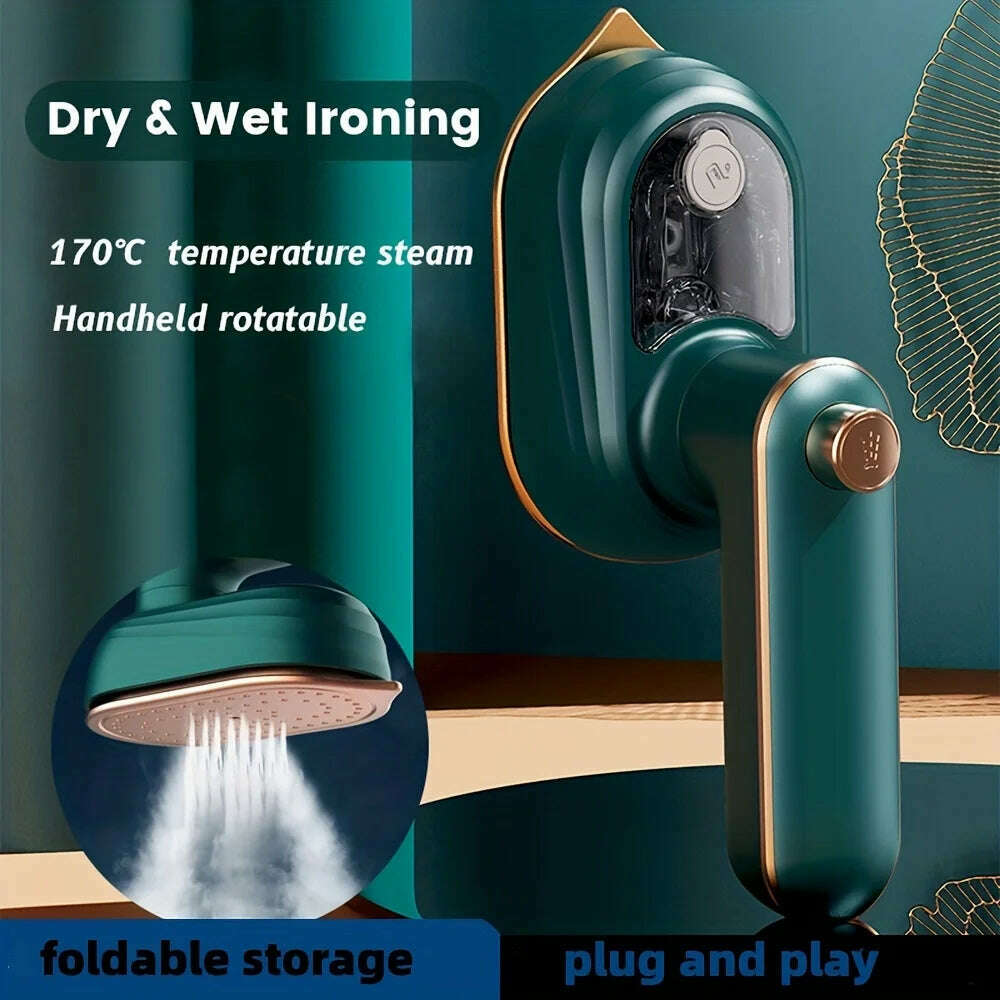 KIMLUD, compact handheld steam iron -180 ° rotation, foldable design - convenient for travel and quick makeup repair - ultimate clothing, KIMLUD Womens Clothes