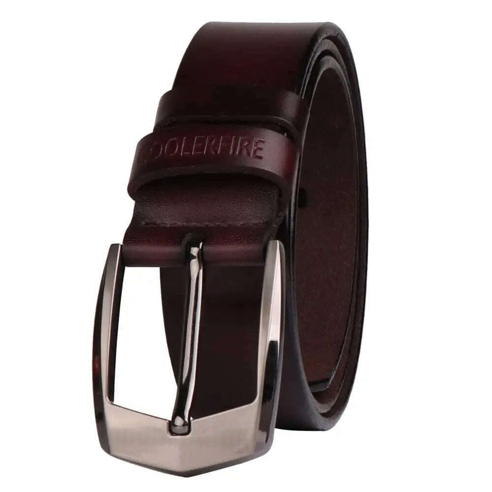 KIMLUD, Coolerfire men high quality genuine leather belt luxury designer belts men cowskin fashion Strap male Jeans for man cowboy HQ043, COFFEE / 100cm, KIMLUD APPAREL - Womens Clothes