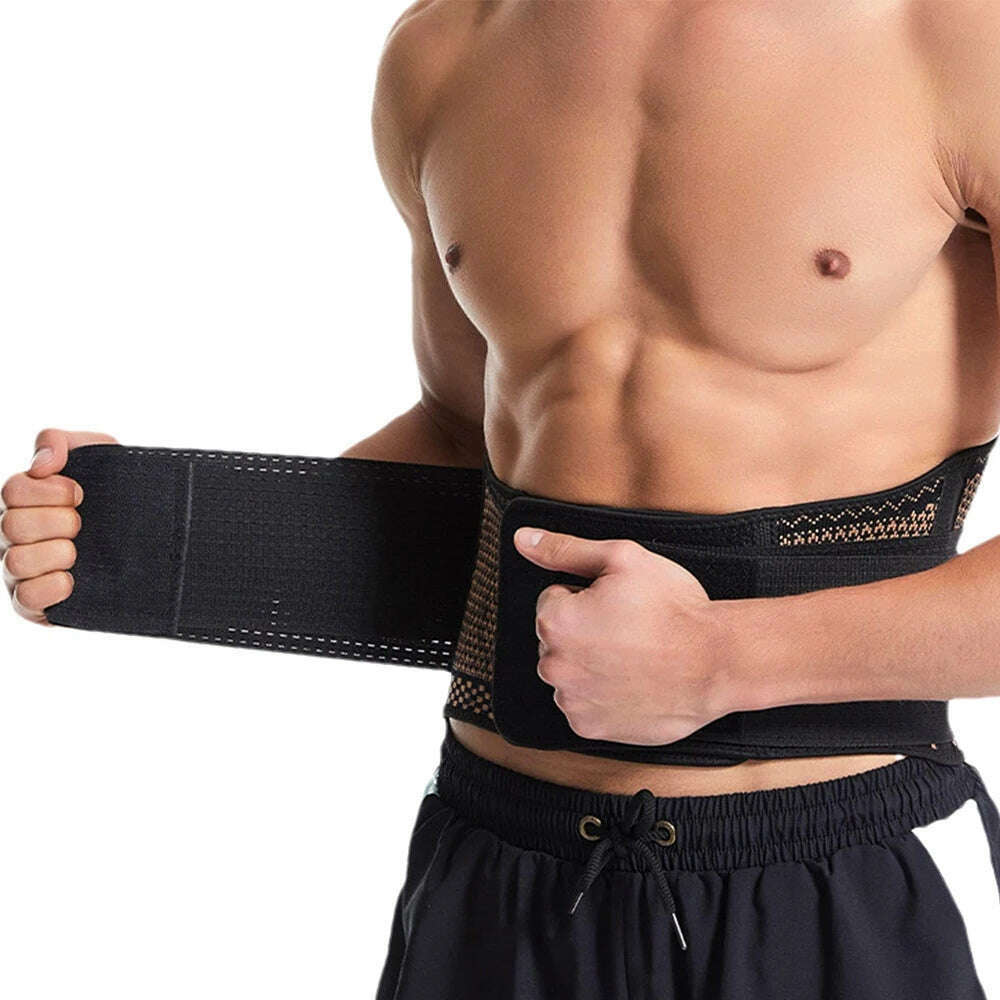 KIMLUD, Copper Back Brace for Lower Back Pain Relief,Back Support Belt Men/Women With Adjustable Black Lumbar Support Belt for Sciatica, KIMLUD Womens Clothes