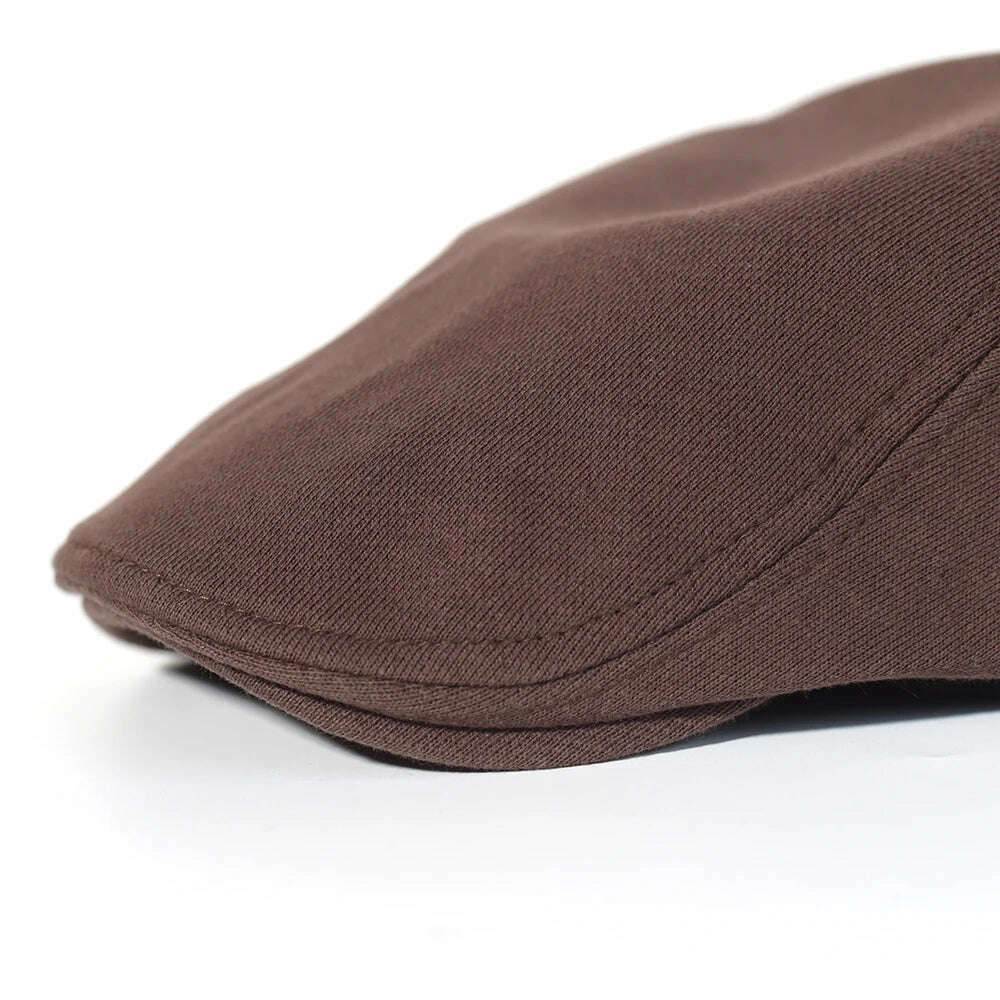 Cotton Adjustable Newsboy Caps Men Woman Casual Beret Flat Ivy Cap Soft Solid Color Driving Cabbie Hat Unisex Black Gray Hats - KIMLUD