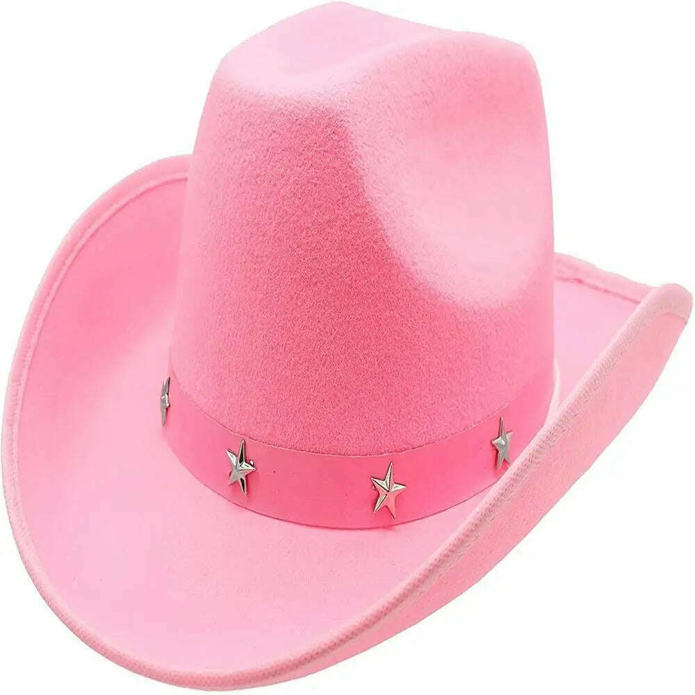 Cowboy Hat Caps for Men Country Women's Hat Faux Leather Sunhat Wild Brim Panama Hat Visor Hats Sombrero De Vaquero Occidental - KIMLUD