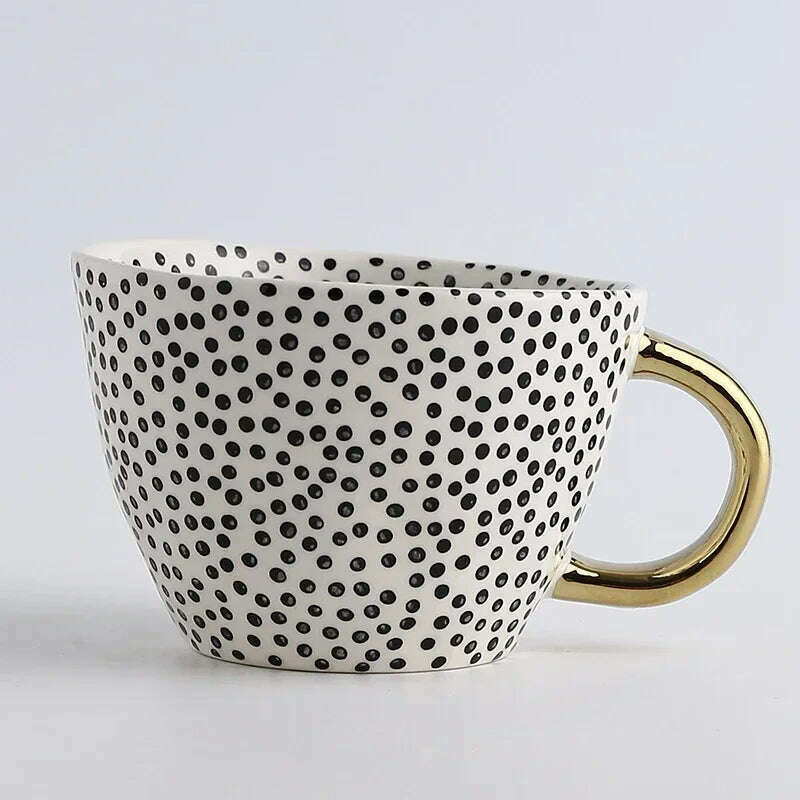 KIMLUD, Creative American Style Ceramic Mugs Coffee Cups Afternoon Tea Golden Stroke Geometry Irregular Coffee Cup Italian Espresso Mug, Style7 / 350-100ml, KIMLUD APPAREL - Womens Clothes