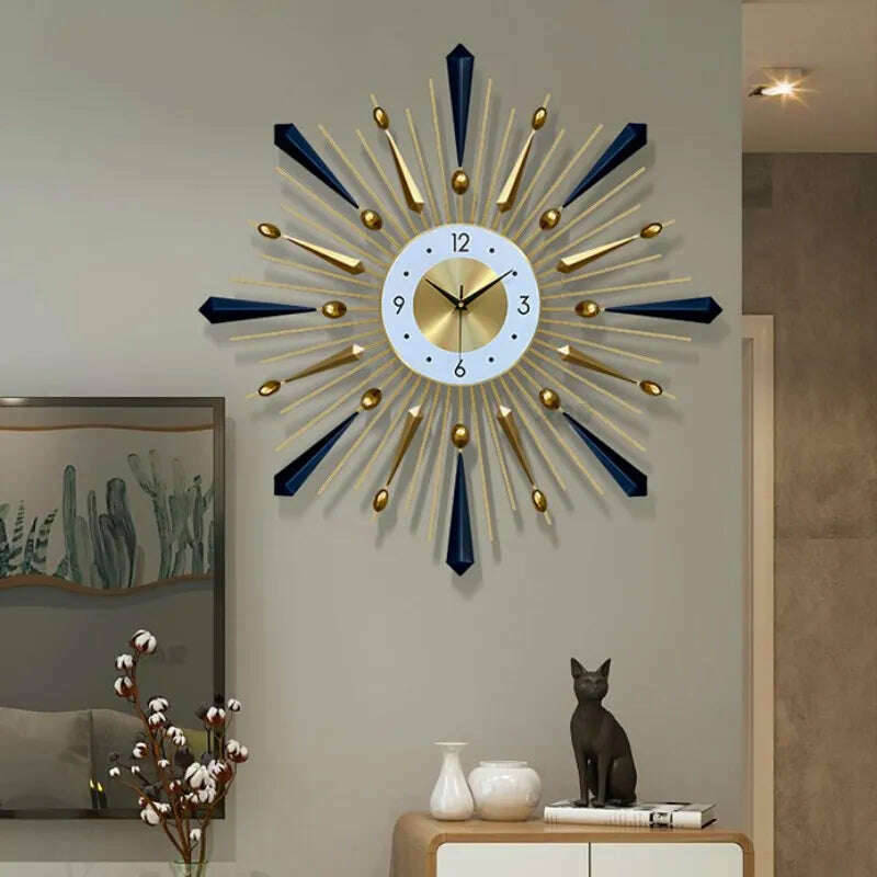 KIMLUD, Creative Art Light Luxury Wall Watch Wall Clock Living Room Home Clock Decoration Fashion Modern Simple Personality Clock, KIMLUD Womens Clothes