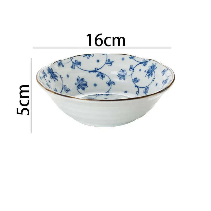 Creative Ceramic Plate Blue and White Porcelain Desktop Fruit Salad Dish Hotel Dinner Set Plates and Dishes Kitchen Cutlery - KIMLUD