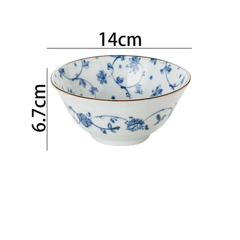 Creative Ceramic Plate Blue and White Porcelain Desktop Fruit Salad Dish Hotel Dinner Set Plates and Dishes Kitchen Cutlery - KIMLUD