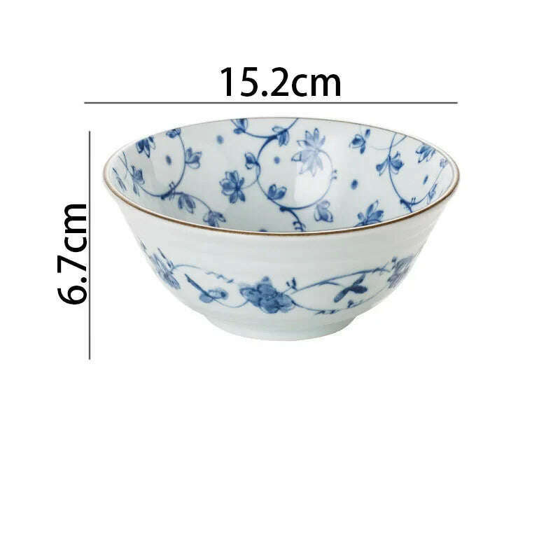 Creative Ceramic Plate Blue and White Porcelain Desktop Fruit Salad Dish Hotel Dinner Set Plates and Dishes Kitchen Cutlery - KIMLUD