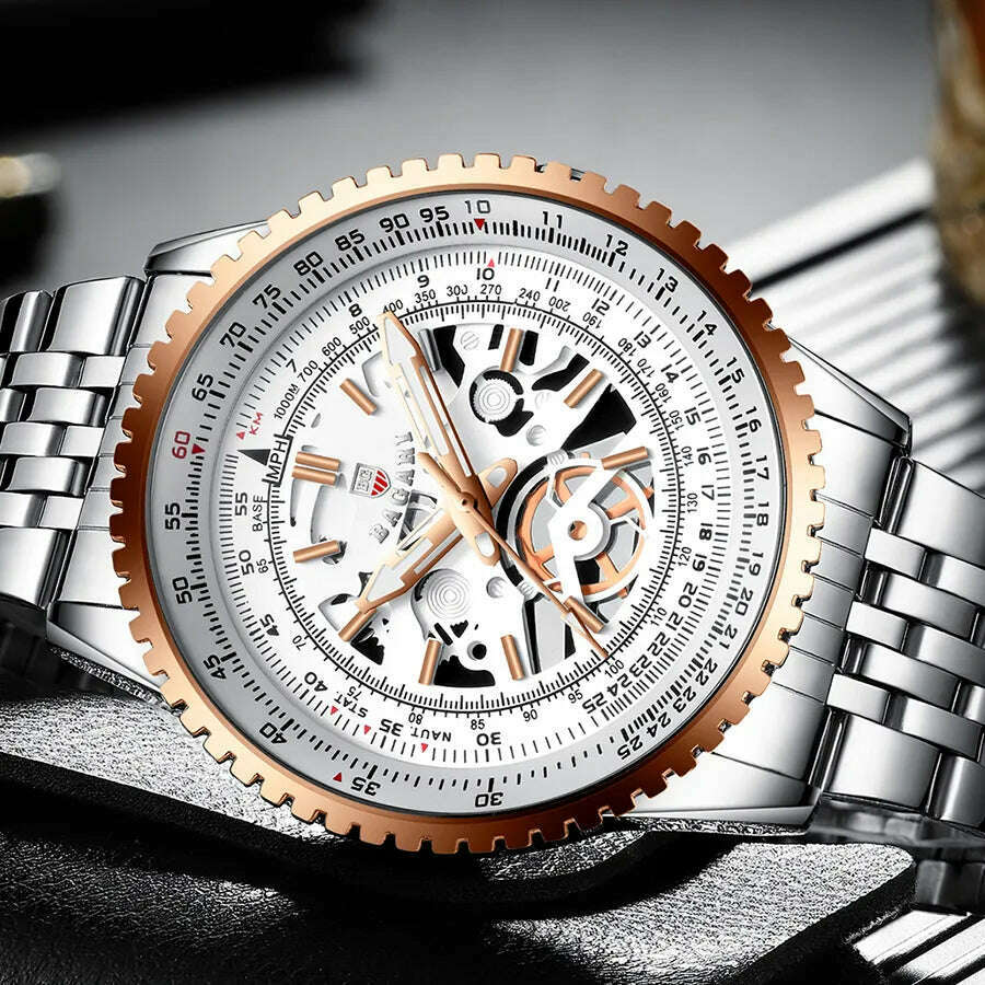Creative Gear Watch Men Luxury Stainless Steel Clock Fashion Waterproof Business Sport Quartz WristWatch Male Relogio Masculine - KIMLUD