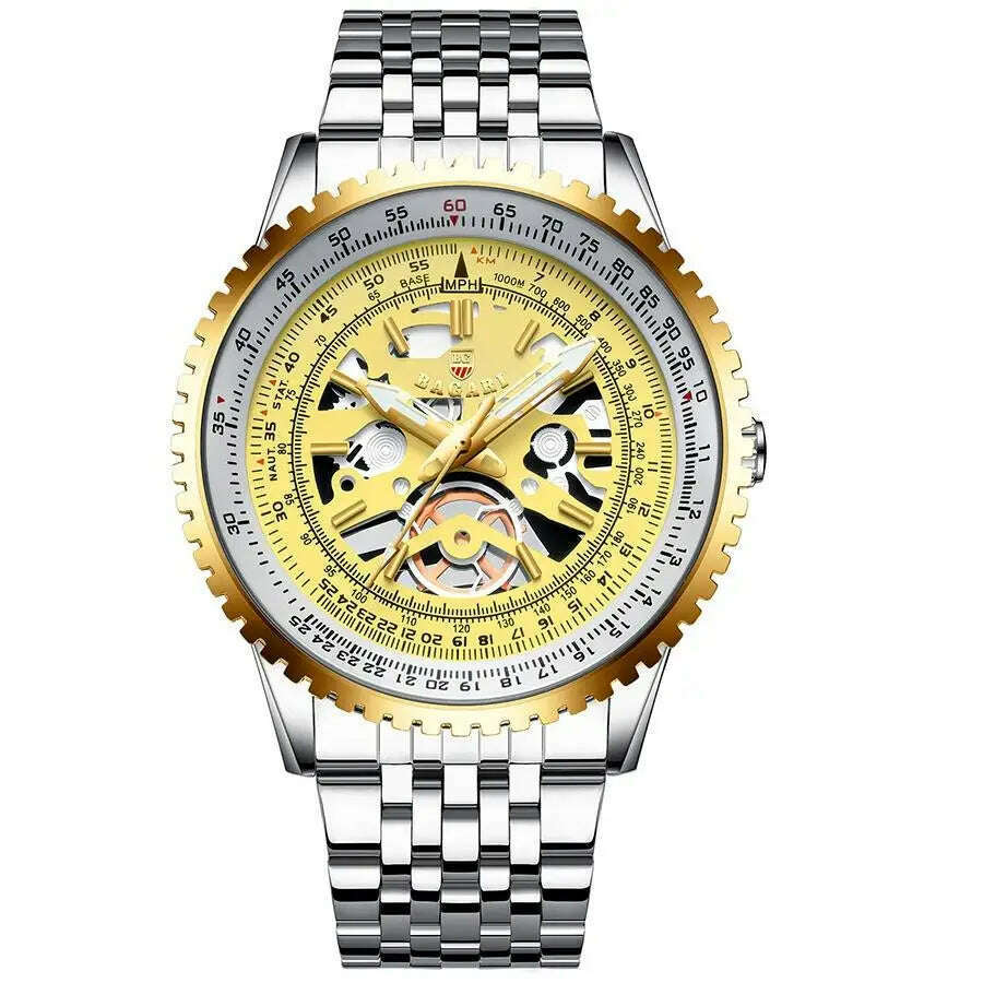 KIMLUD, Creative Gear Watch Men Luxury Stainless Steel Clock Fashion Waterproof Business Sport Quartz WristWatch Male Relogio Masculine, steel watch 3, KIMLUD Womens Clothes
