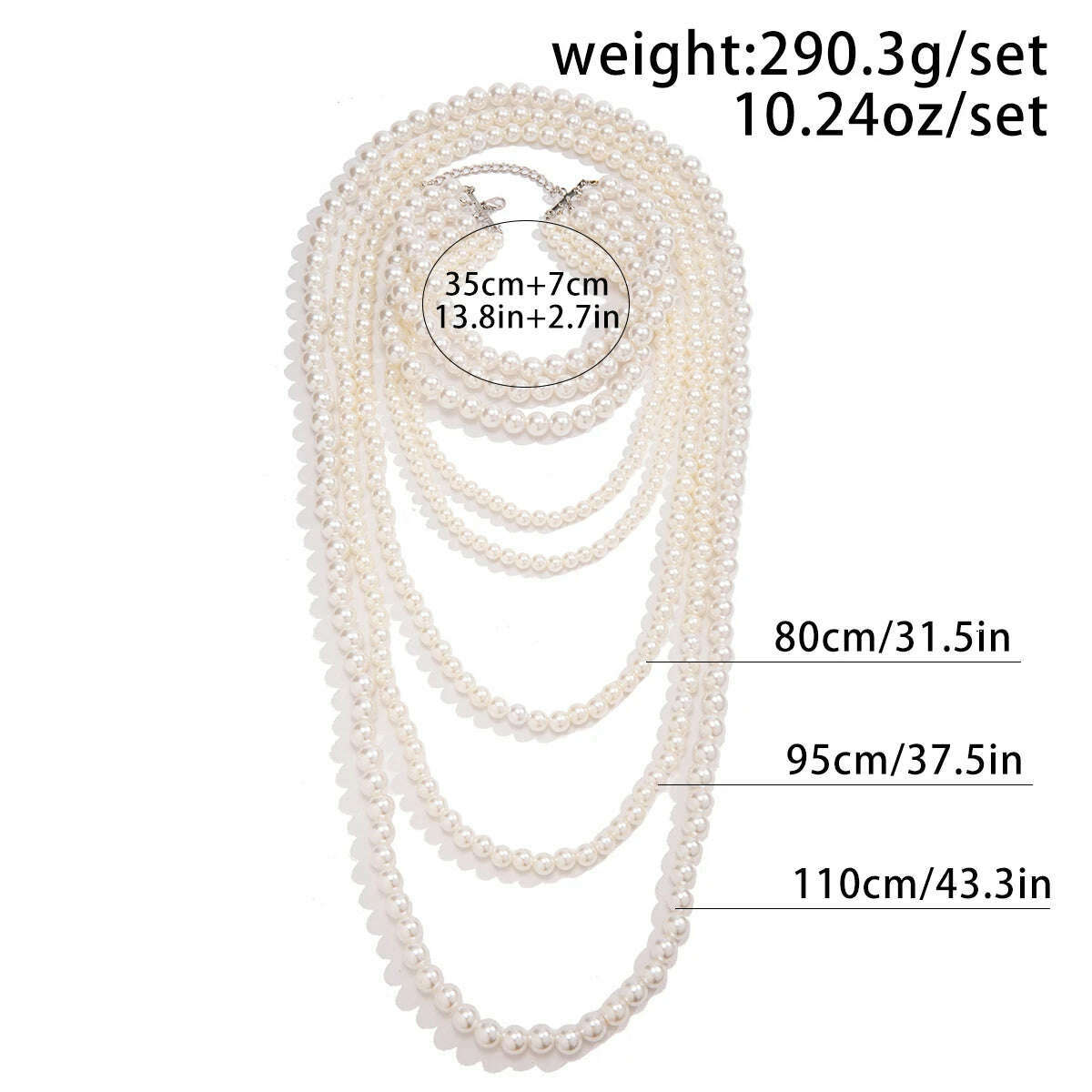 KIMLUD, Creative Multilayer Imitation Pearl Long Chain Necklace for Women Elegant Tassel Beads Choker Party Y2K Jewelry Wed Accessories, KIMLUD Womens Clothes