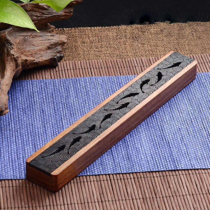 KIMLUD, Creative Retro Black Home Office Wooden Incense Holder Incense Burner Traditional Chinese Type Wood Handmade Carving Censer Box, 3, KIMLUD Womens Clothes