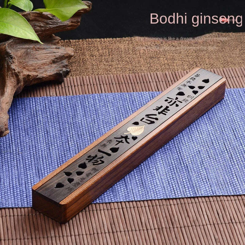KIMLUD, Creative Retro Black Home Office Wooden Incense Holder Incense Burner Traditional Chinese Type Wood Handmade Carving Censer Box, 1, KIMLUD Womens Clothes